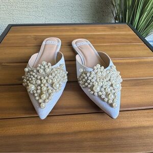Elegant Pearl Embellished Mules